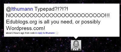 Nice edublogs tweet